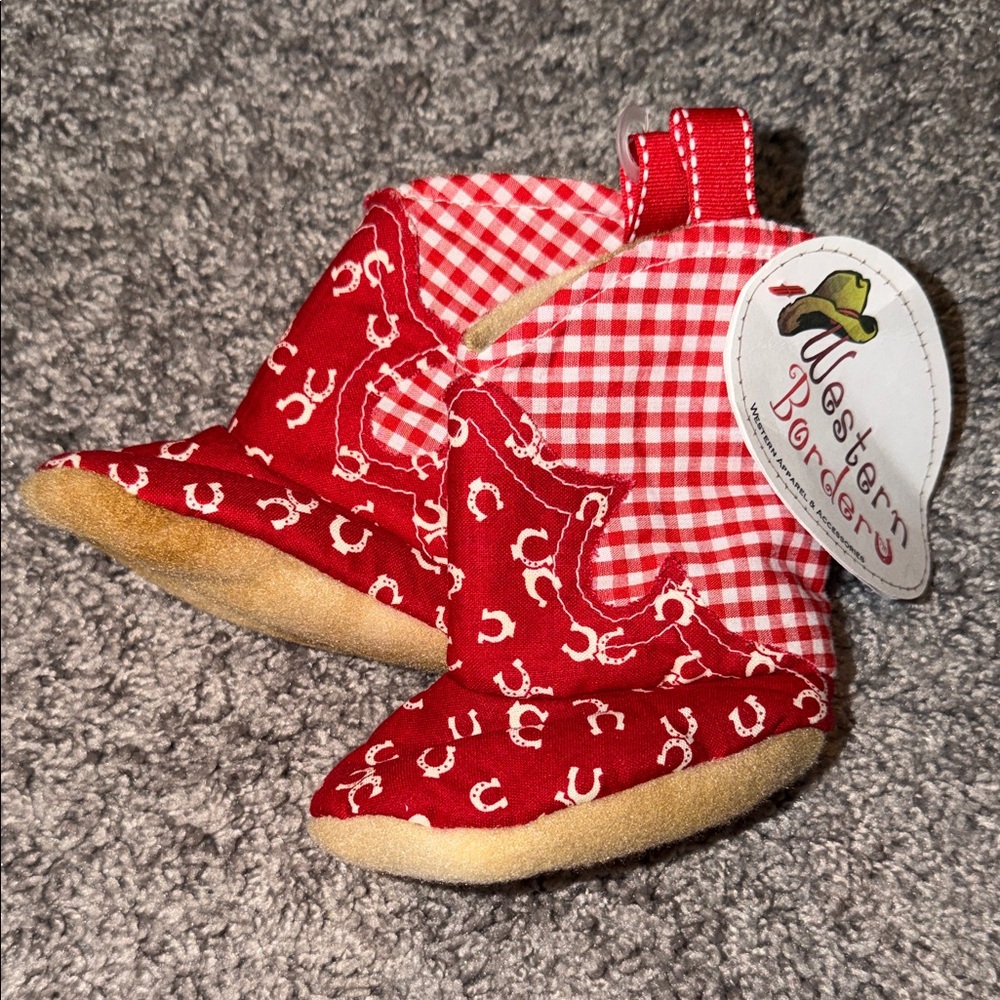 Red Baby Cowboy Booties